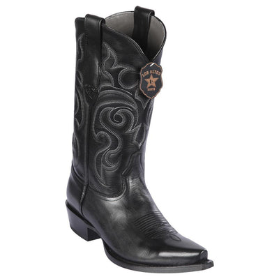 LOS ALTOS BOOTS MENS #943805 SNIP TOE | GENUINE PULL UP LEATHER BOOTS | COLOR BLACK image 0