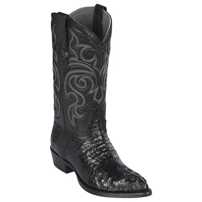 LOS ALTOS BOOTS MENS #990205 J TOE | GENUINE CAIMAN HORNACK BOOTS | COLOR BLACK image 0