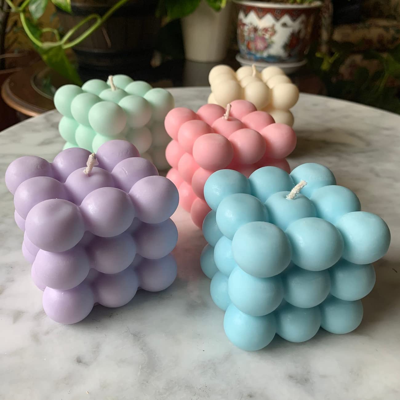 3D Bubble Candle Molds - 6 Cavity Bubble Cube Silicone Mold for Candles Soap Making, Bubble Cake Mold for Baking Dessert Mousse Cake Jelly Ice Cream image 5