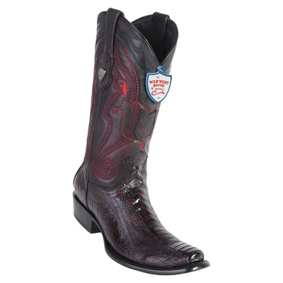 WILD WEST BOOTS #2790518 MEN'S | COLOR BLACK CHERRY | MEN'S WILD WEST OSTRICH LEG BOOTS DUBAI TOE HANDCRAFTED image 0