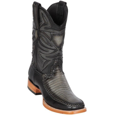 LOS ALTOS BOOTS MENS #82F0738 WIDE SQUARE TOE | GENUINE TEJU & DEER SKIN BOOTS | COLOR FADED GRAY image 0