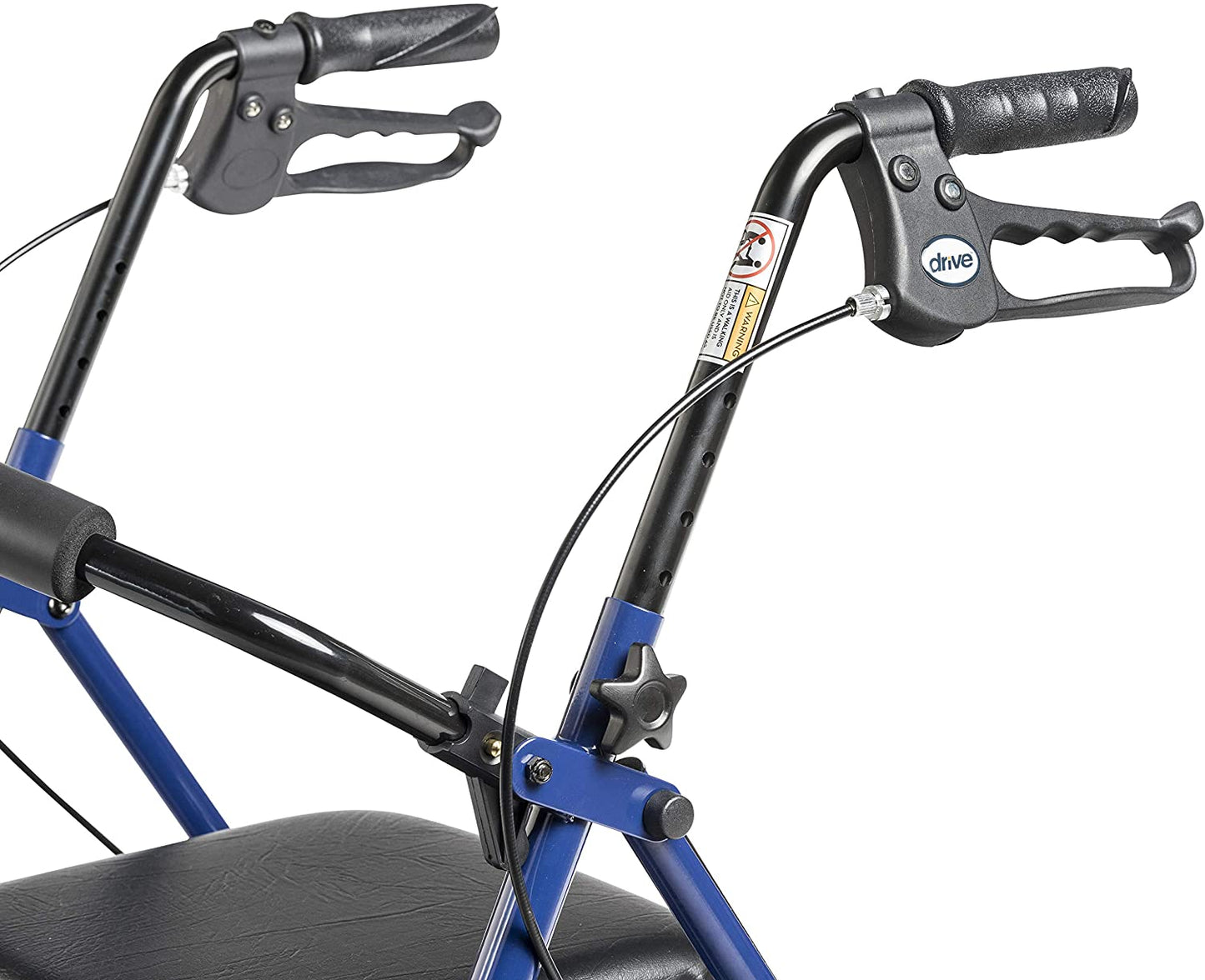 Drive Medical 10257BL-1 4-Wheel Rollator Walker With Seat & Removable Back Support, Blue image 7