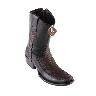 MEN'S KING EXOTIC PYTHON BOOTS DUBAI TOE HANDCRAFTED BROWN SUEDE (479BFN5707) image 0