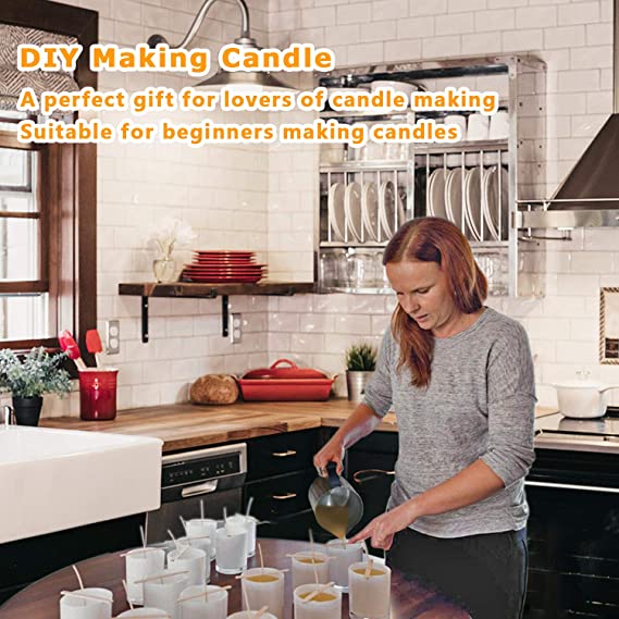 Candle Making Pouring Pot, 32oz Double Boiler Wax Melting Pot, 304 Stainless Steel Candle Making Pitcher with Heat-Resistant Handle and Dripless Pouring Spout Design image 6