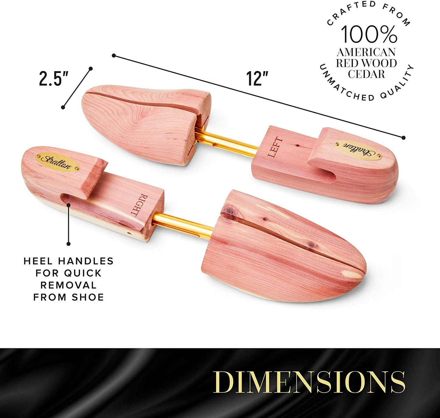 STRATTON MENS ADJUSTABLE SPLIT TOE CEDAR SHOE TREE - GROWN IN USA image 2