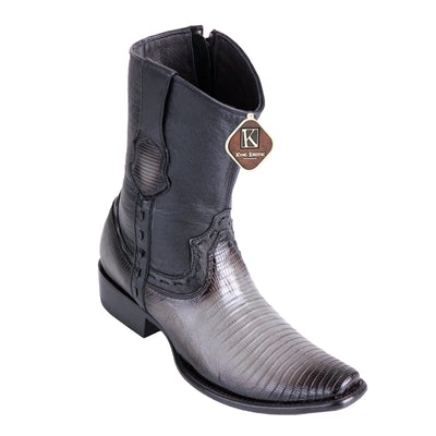 MEN'S KING EXOTIC TEJU LIZARD BOOTS DUBAI TOE HANDCRAFTED FADED GRAY (479B0738) image 0