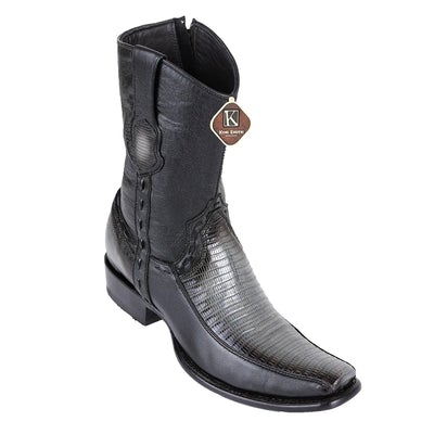 MEN'S KING EXOTIC TEJU LIZARD BOOTS WITH DEER DUBAI TOE HANDCRAFTED FADED GRAY (479BF0738) image 0