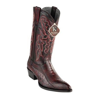 MENS KING EXOTIC OSTRICH LEG BOOTS BLACK CHERRY (4980518) image 0