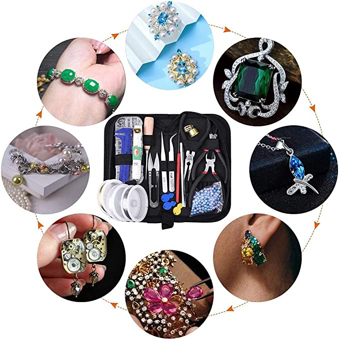 Jewelry Making Tools Kit with Jewelry Making Supplies Kit, Jewelry Wires and Jewelry Findings for Jewelry Repair Beading, Making Bracelets, Earrings and DIY Jewelry Craft Supplies image 6