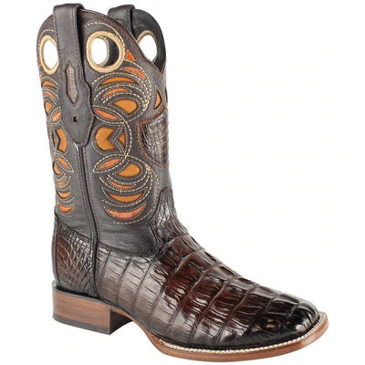 WILD WEST BOOTS #28240116 MEN'S | COLOR BLACK BROWN | MEN’S WILD WEST CAIMAN TAIL BOOTS HANDCRAFTED image 0