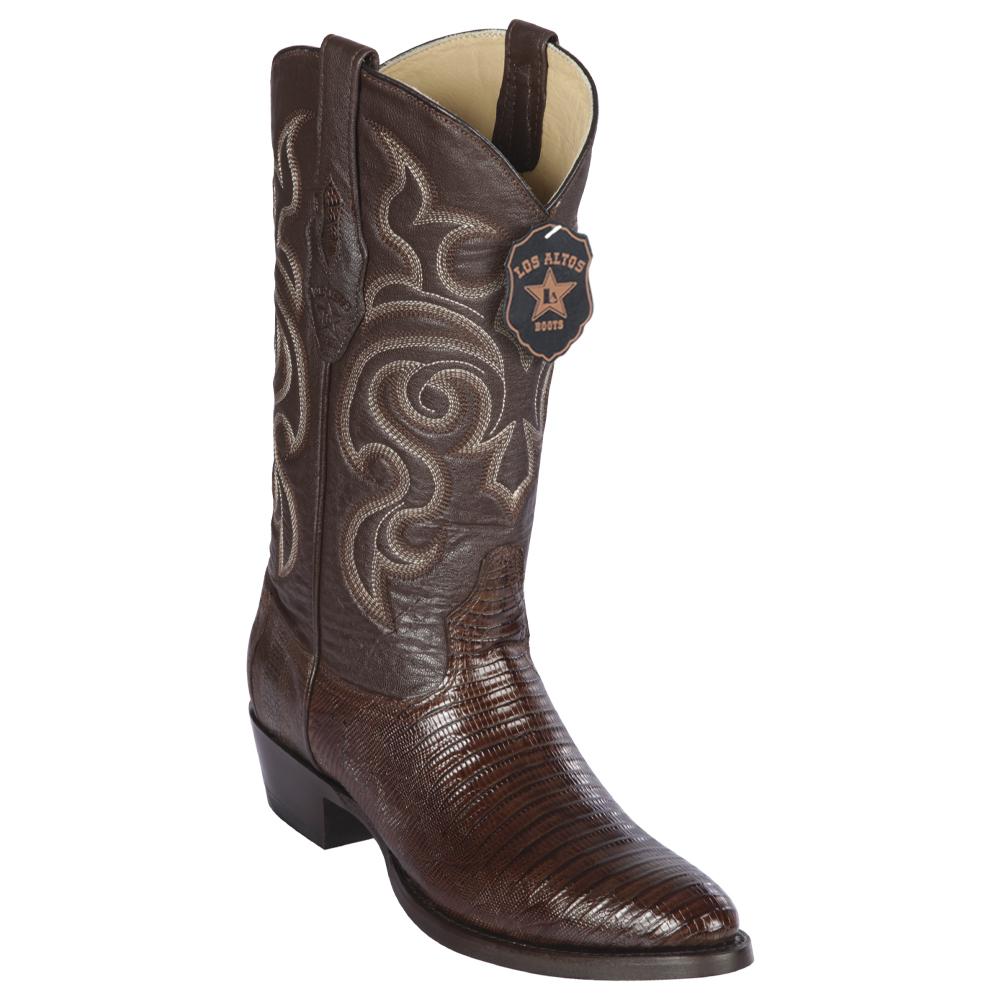 Los Altos Boots Mens #650707 Round Toe | Genuine Teju Lizard Boots Handcrafted | Color Brown image 0