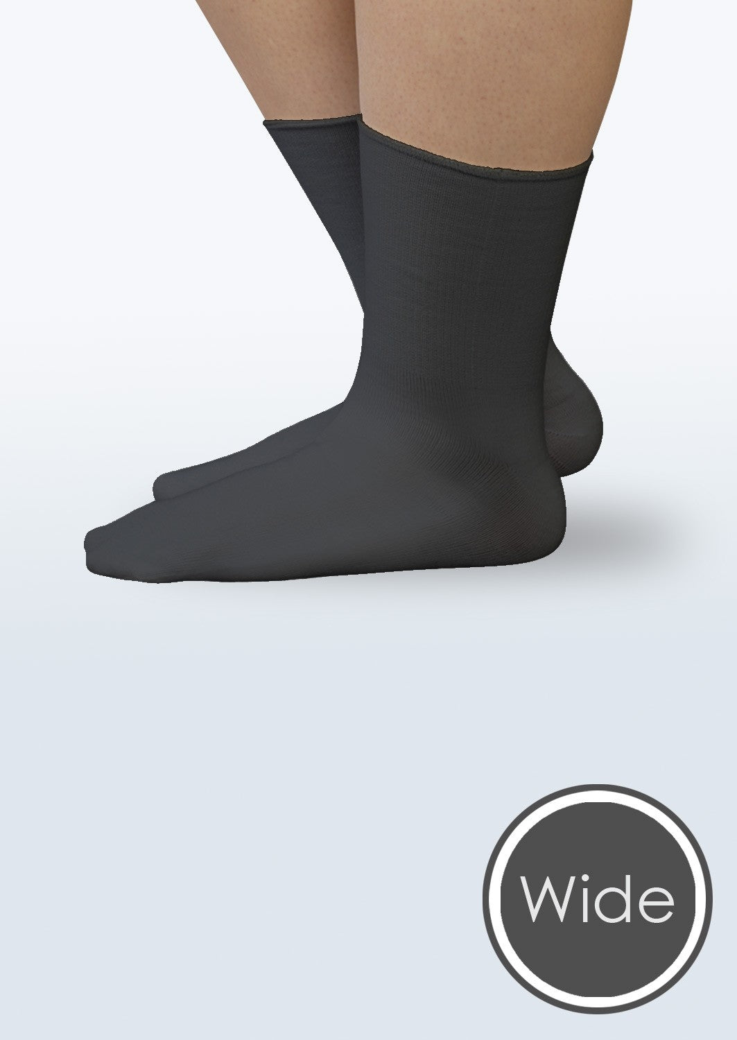 Seamless Diabetic Wide Crew Socks image 1