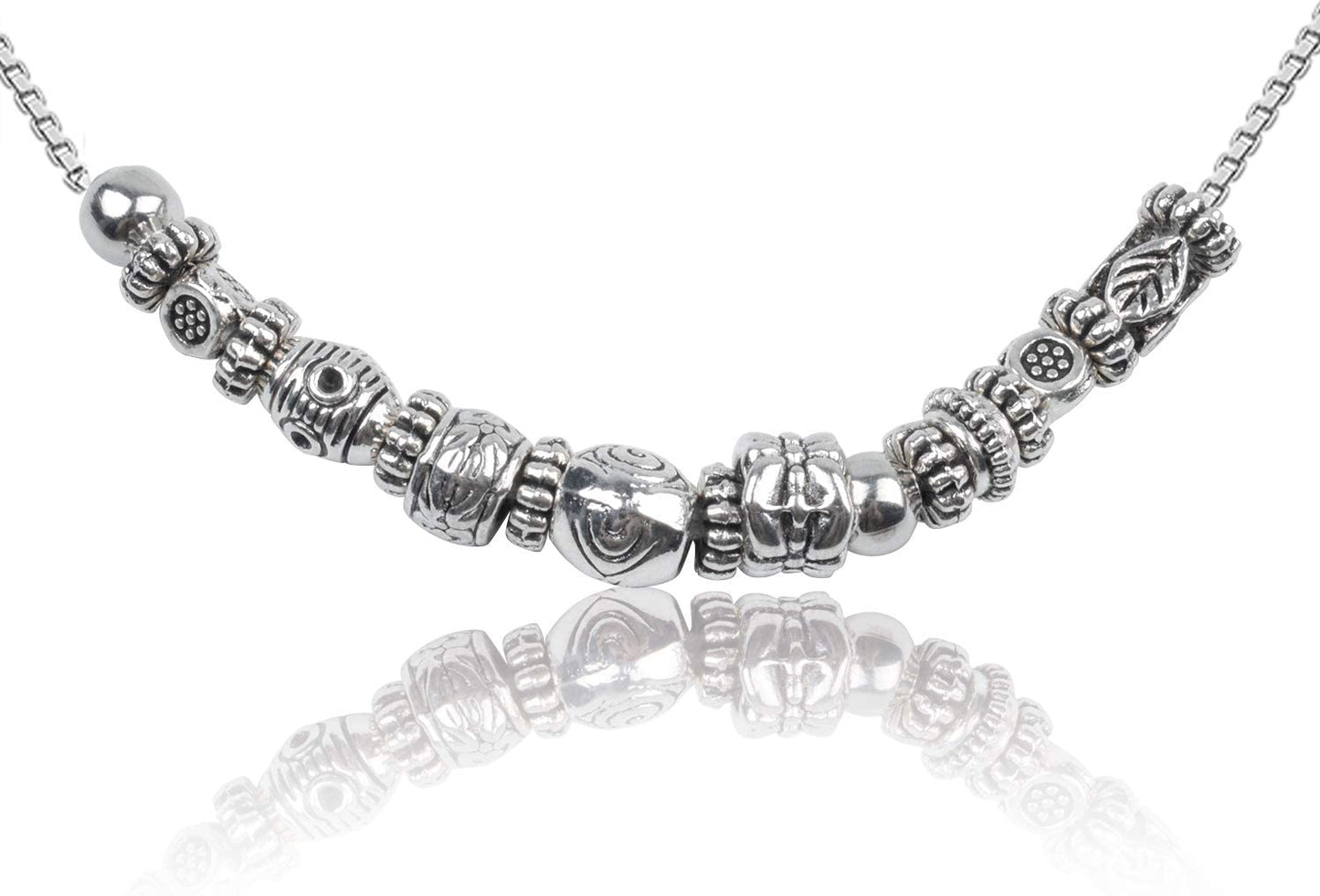 BronaGrand 100g (About 130-180pcs) Antique Silver Round Small Beads Jewelry Bead Charm Spacers for Jewelry Making Bracelets Necklace image 6