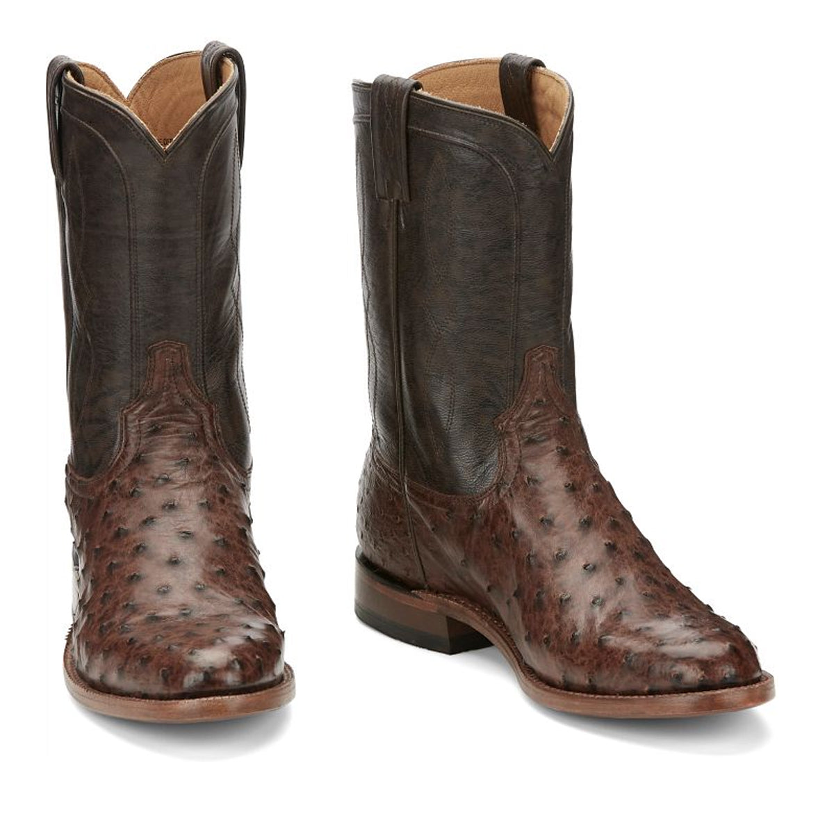 Tony Lamas Boots Men's Western Montery 10" Pull - On Full Quill Western Boot Color Chocolate image 0