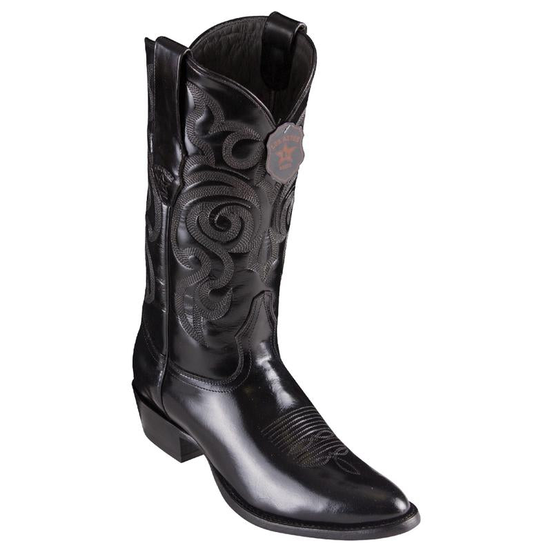 Los Altos Boots Mens #654205 Round Toe | Genuine Chameleon Leather Boots Handcrafted | Color Black image 0