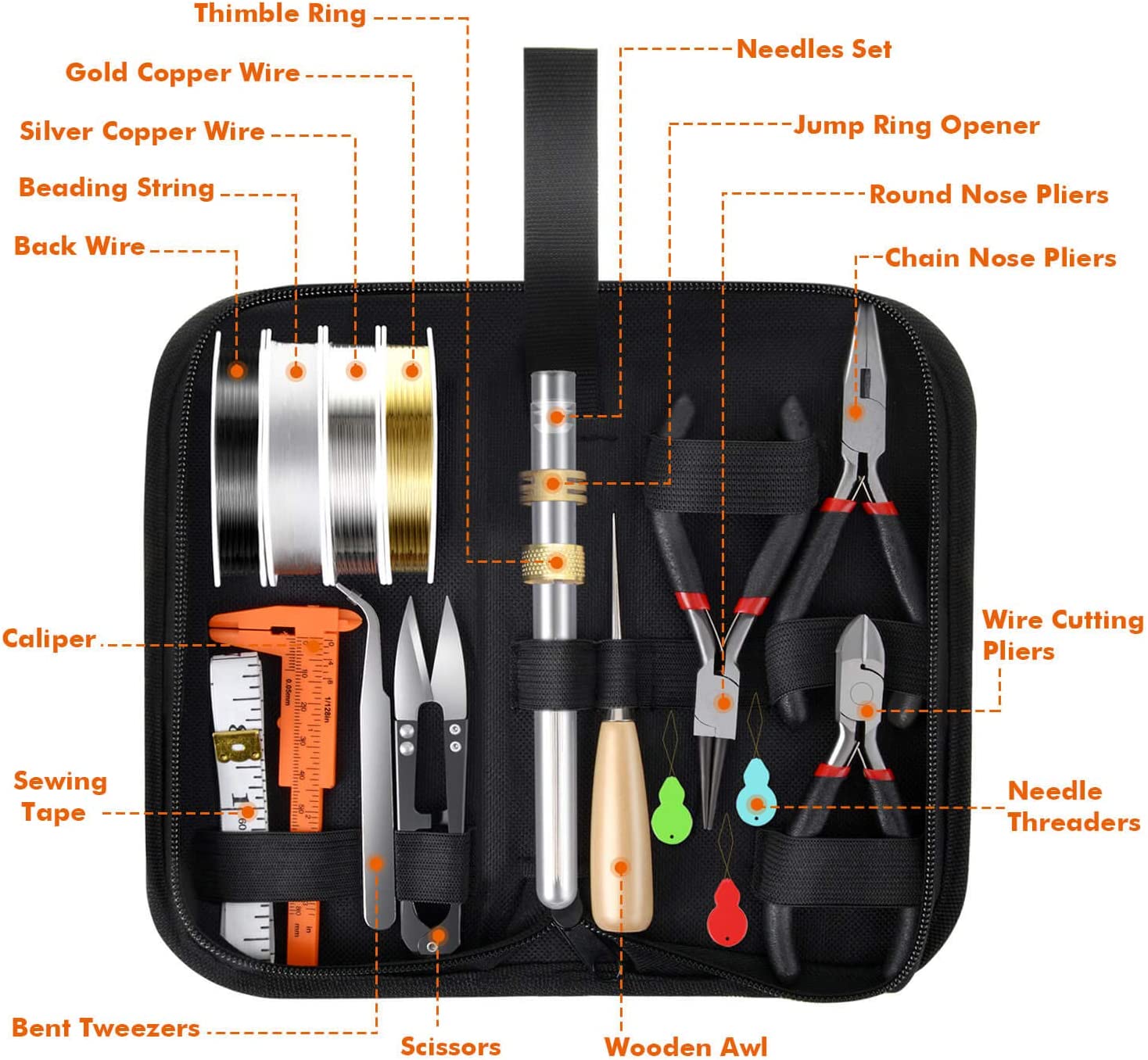 Paxcoo Jewelry Making Supplies Wire Wrapping Kit with Jewelry Beading Tools, Jewelry Wire, Helping Hands and Jewelry Findings for Jewelry Repair, Beading image 1
