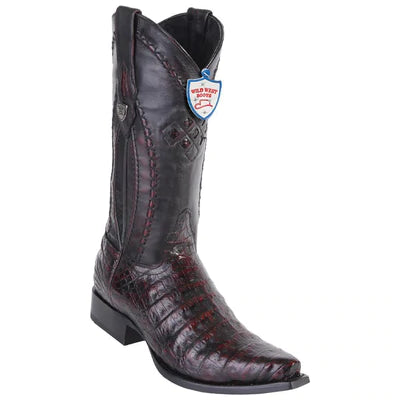 WILD WEST BOOTS #2948218 MEN'S | COLOR BLACK CHERRY | MEN'S WILD WEST CAIMAN BELLY BOOTS SNIP TOE HANDCRAFTED image 0