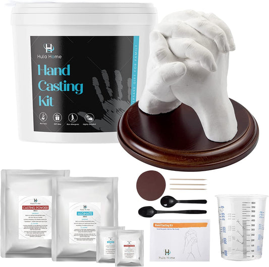 Hand Casting Kit for Couples or Family | Mounting Plaque Included | DIY Plaster Hand Mold Keepsake Sculpture Kit Gifts for Her, Kids, Weddings, Anniversary image 0