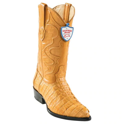 WILD WEST BOOTS #2990102 MEN'S | COLOR BUTTERCUP | MEN'S WILD WEST CAIMAN TAIL J TOE BOOTS HANDCRAFTED image 0