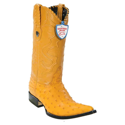 WILD WEST BOOTS #2950302 MEN'S | COLOR BUTTERCUP | MEN'S WILD WEST FULL QUILL OSTRICH 3X TOE BOOTS HANDCRAFTED image 0