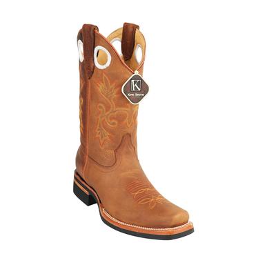 MEN'S KING EXOTIC BOOTS GENUINE LEATHER SQUARE TOE HANDCRAFTED HONEY (48159951) image 0
