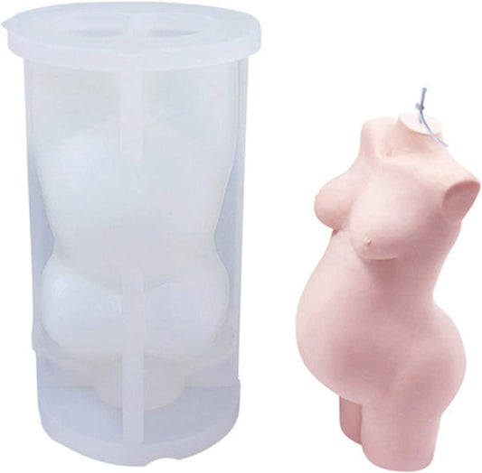 EORTA 3D Human Body Candle Mold Silicone Art Female/Pregnant Woman Model Mold Sculpture Epoxy Casting Mold for Crafts DIY Beeswax Bath Bomb Soap Wax Epoxy,4.2x2.4 Inch image 0