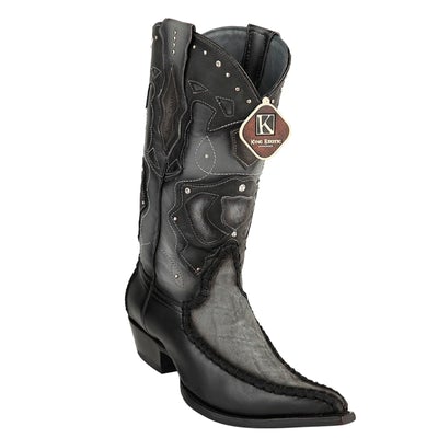 MEN'S KING EXOTIC ELEPHANT SKIN 3X TOE BOOTS GRAY BURNISHED GRAY BURNISHED (495V27009) image 0