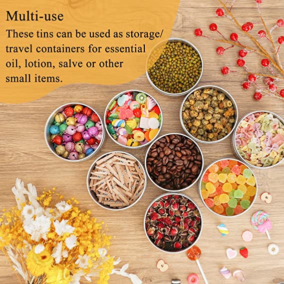 Moretoes 24 Pack Candle Tins 8oz Round Metal Tins with Lids for Candle Making, Arts Crafts, Storage image 3