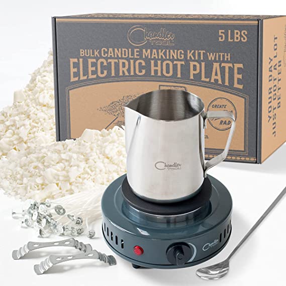 Candle Making Kit with Electronic Hot Plate, DIY Candle Maker Supplies: Bulk Organic Soy Candle Wax for Candle Making, Wax Melter, Pouring Pot, Starter Candle Kit for Adults, Beginners, and Kids (5lb) image 0