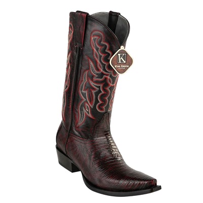 MEN'S KING EXOTIC SNIP TOE TEJU LIZARD BOOTS HANDCRAFTED BLACK CHERRY (4940718)  | image 0