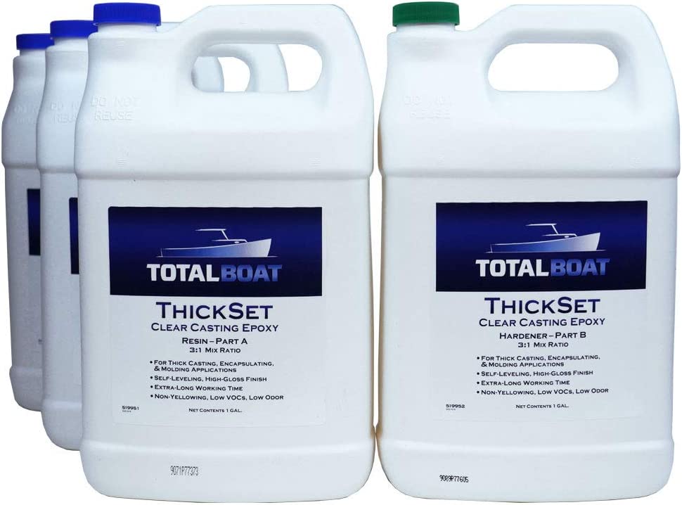 TotalBoat ThickSet Deep Pour Epoxy Resin Kit (4 Gallon) - Crystal Clear Thick Pour Resin for Art, Casting, Epoxy River Tables, Live Edge Slabs, Molds, Wood image 0