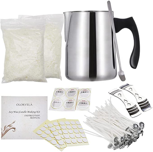 olorvela Soy Candle Making Kit for Adults with Soy Wax Flakes &amp; Candle Wax Melting Pot, Candle Making Supplies with Instructions image 0