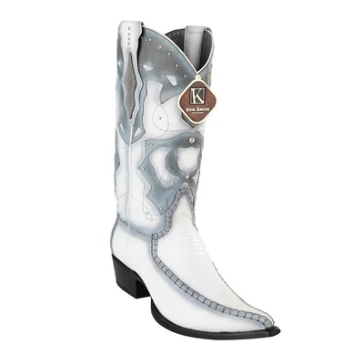 MEN'S KING EXOTIC BOOTS TEJU LIZARD BOOTS 3X TOE HANDCRAFTED COLOR WHITE BURNISHED (495V20728) image 0