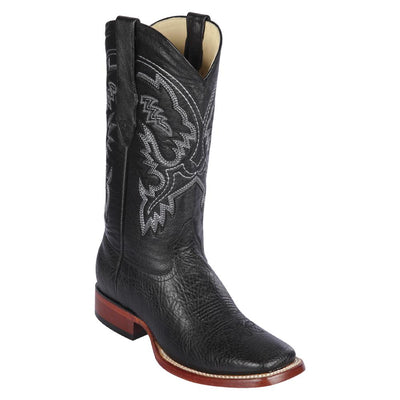 LOS ALTOS BOOTS MENS #8223105 WIDE SQUARE TOE | GENUINE BULL SHOULDER LEATHER BOOTS | COLOR BLACK image 0
