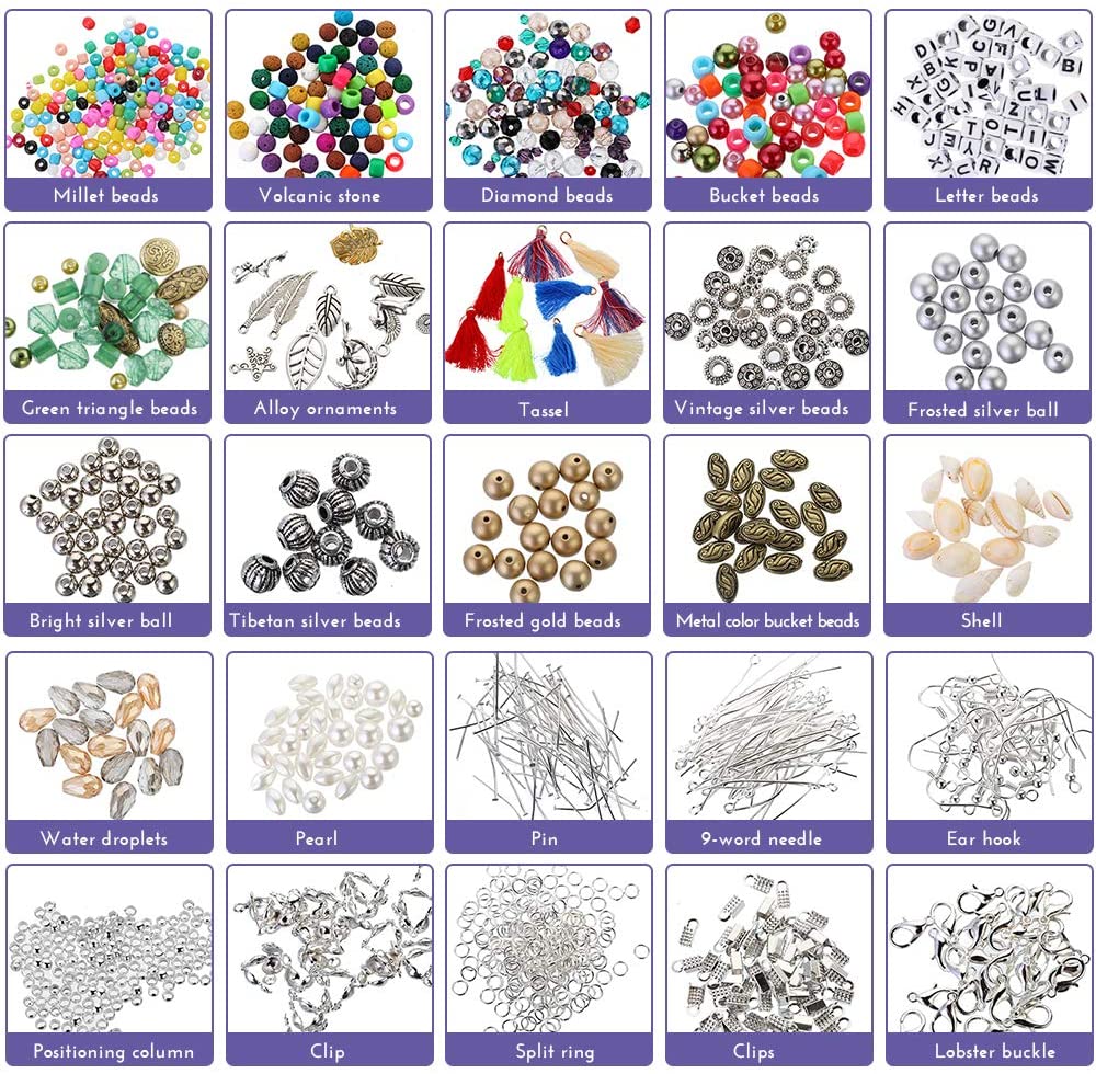 DoreenBow Jewelry Making Supplies, Jewelry Making Kit Tools 1526PCS Include Jewelry Beads and Charms Findings Beading &amp; Jewelry Making Wire for Necklace Bracelets Earrings Making Kit for Adults Women image 5