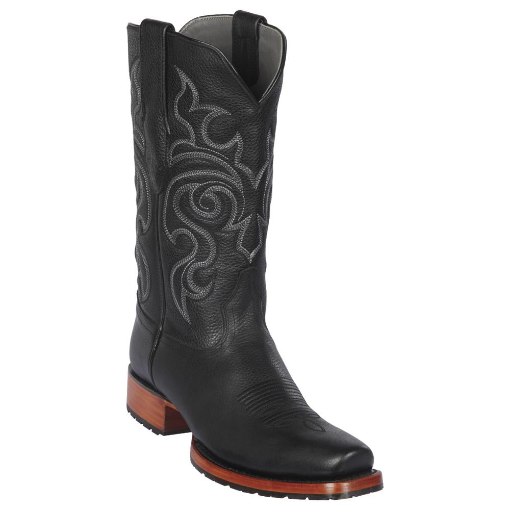 Los Altos Boots Mens #58T2705 7X Toe | Genuine Premium Rage Leather Boots | Color Black image 0