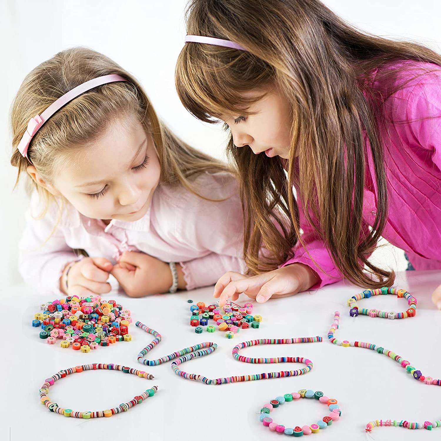 200pcs Mixed Fruit Spacer Beads Smiley Face Beads Color Polymer Clay Beads and 600Pcs Colorful Polymer Clay Beads. for DIY Jewelry Bracelet Earring Necklace Craft Making Supplies. image 3