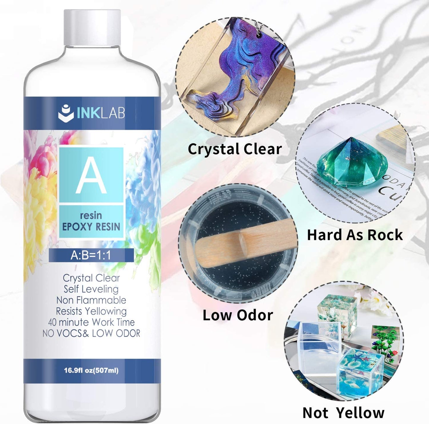 Epoxy Resin Crystal Clear Kit 32 Oz Resin and Hardener Non Toxic Casting Resin Kit for Beginners Coating Arts Crafts DIY Jewelry Making River Tables image 1