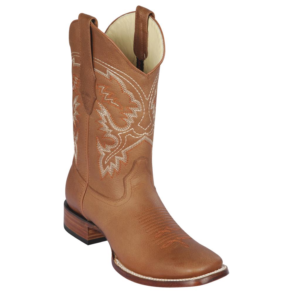 Los Altos Boots Mens #8222751 Wide Square Toe | Genuine Grisly Leather Boots | Color Honey image 0