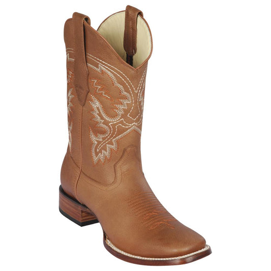 Los Altos Boots Mens #8222751 Wide Square Toe | Genuine Grisly Leather Boots | Color Honey image 0