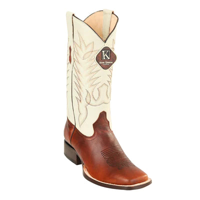 MEN'S KING EXOTIC BOOTS GENUINE LEATHER SQUARE TOE HANDCRAFTED BROWN (48223807) image 0