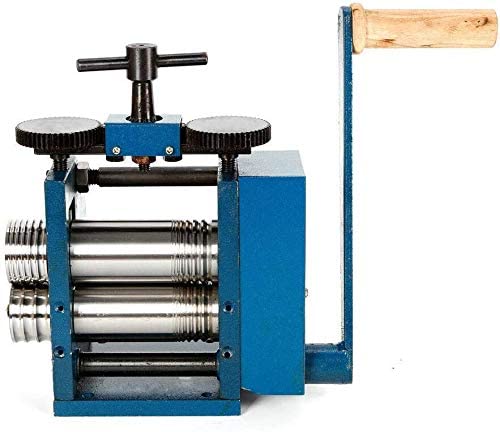 ZHFEISY Jewelry Rolling Mill Machine - 3"（75mm）Roller Manual Combination Rolling Mill Machine Jewelry Press Tabletting Tool Jewelry DIY Tool - For Metal Sheet Wire Rolling - Gear Ratio 1:7 22KG image 5