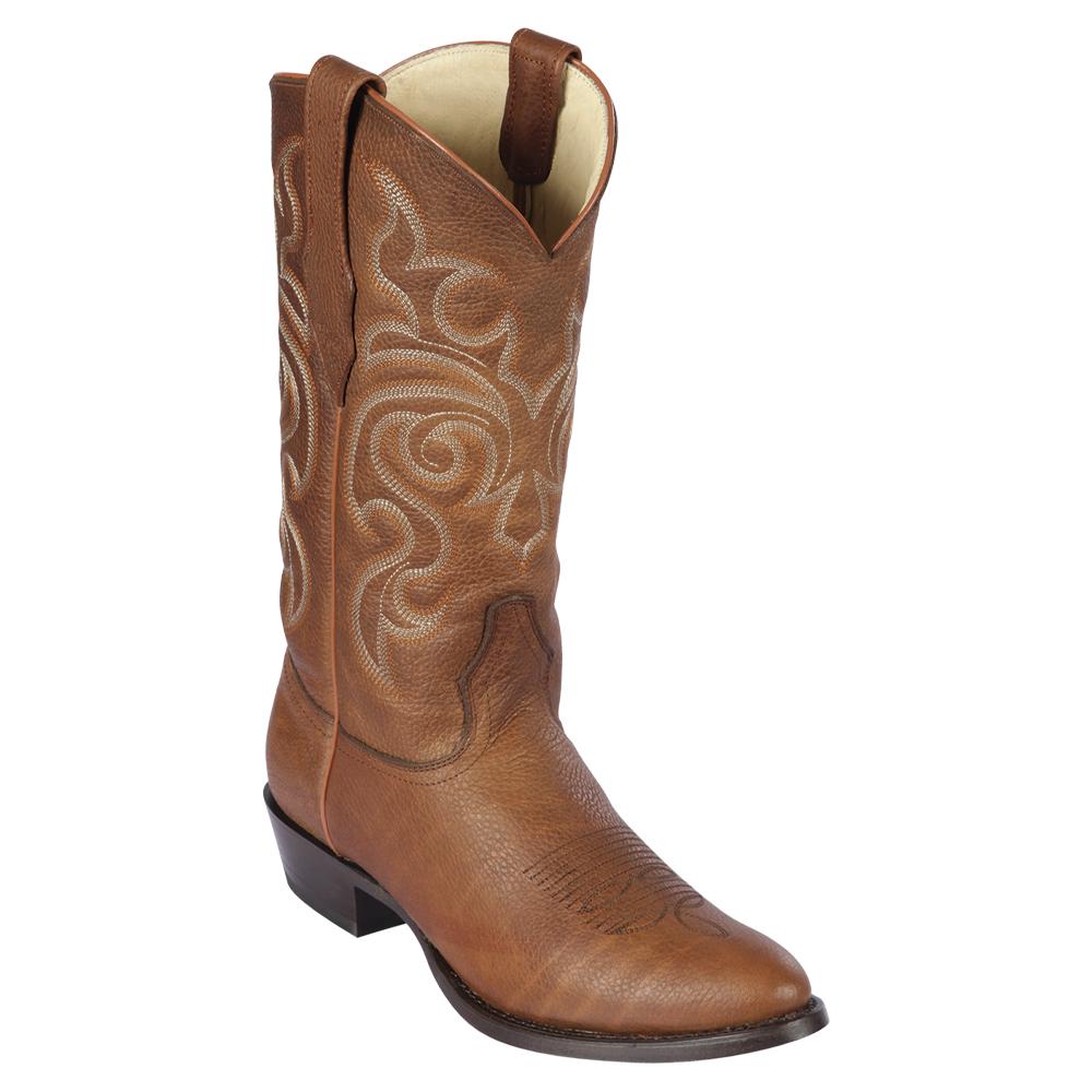 Los Altos Boots Mens #652751 Round Toe | Genuine Grisly Leather Boots | Color Honey image 0
