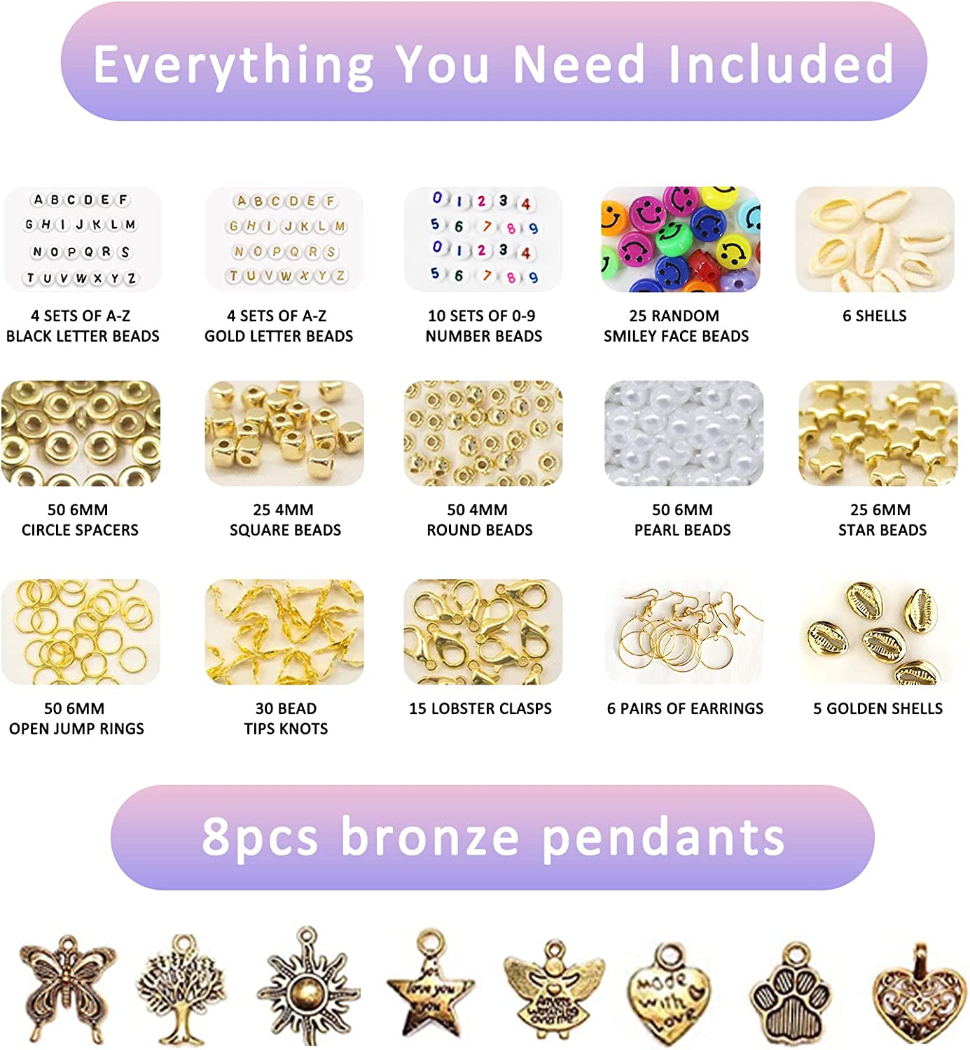 14600pcs Clay Beads for Bracelets Making Kit, 56 Colors Polymer Heishi Flat Clay Beads Charms for Jewelry Earring Making Kit Smiley Face Letter Beads with Necklace Strings Stuff Gift for Girls 6-12 image 2