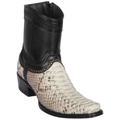 LOS ALTOS BOOTS MENS #76B5749 LOW SHAFT EUROPEAN SQUARE TOE | GENUINE PYTHON LEATHER BOOTS | COLOR NATURAL image 0
