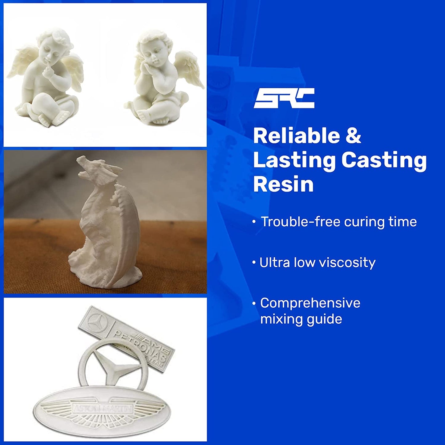 Specialty Resin &amp; Chemical Fabri-Cast 50 [2-Gallon Kit] | 2-Part Polyurethane Casting Resin for Models, Figurines, and Sculptures | Beginner Liquid Molding Set | Ultra Low Viscosity and Fast Curing image 5