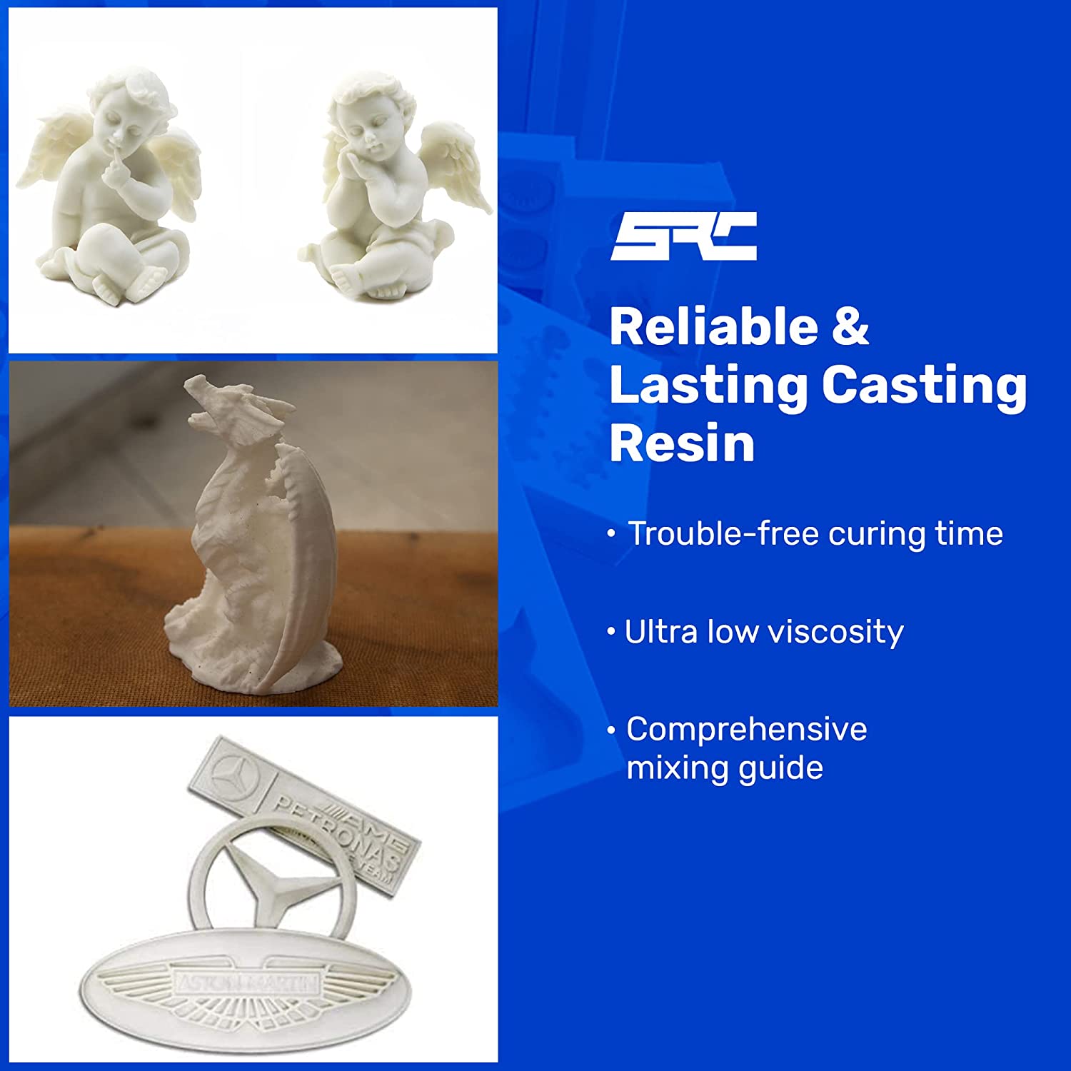 Specialty Resin &amp; Chemical Fabri-Cast 50 [2-Gallon Kit] | 2-Part Polyurethane Casting Resin for Models, Figurines, and Sculptures | Beginner Liquid Molding Set | Ultra Low Viscosity and Fast Curing image 5