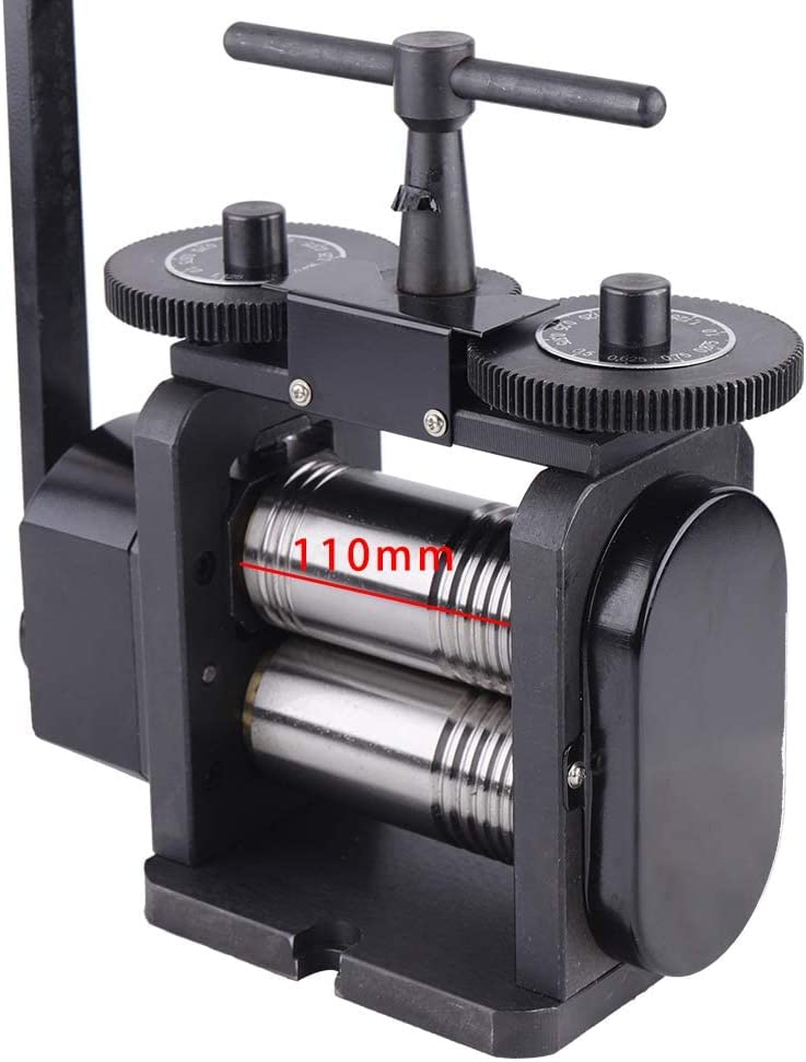 Manual Rolling Mill Machine 110mm Wide 55mm Diameter Jewelry DIY Tools Rollers Jewelry Press Tableting Tool Gear Roller Combination Rolling Mill Flatten Machine Ratio 4:1 image 5