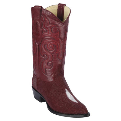 LOS ALTOS BOOTS MENS #991206 J TOE | GENUINE SINGLE STONE STINGRAY BOOTS | COLOR BURGUNDY image 0