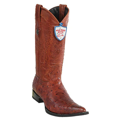 WILD WEST BOOTS #2950330 MEN'S | COLOR WHISKY | MEN'S WILD WEST FULL QUILL OSTRICH 3X TOE BOOTS HANDCRAFTED image 0
